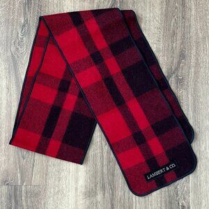 Lambert & Co Red Plaid Merino Wool Scarf